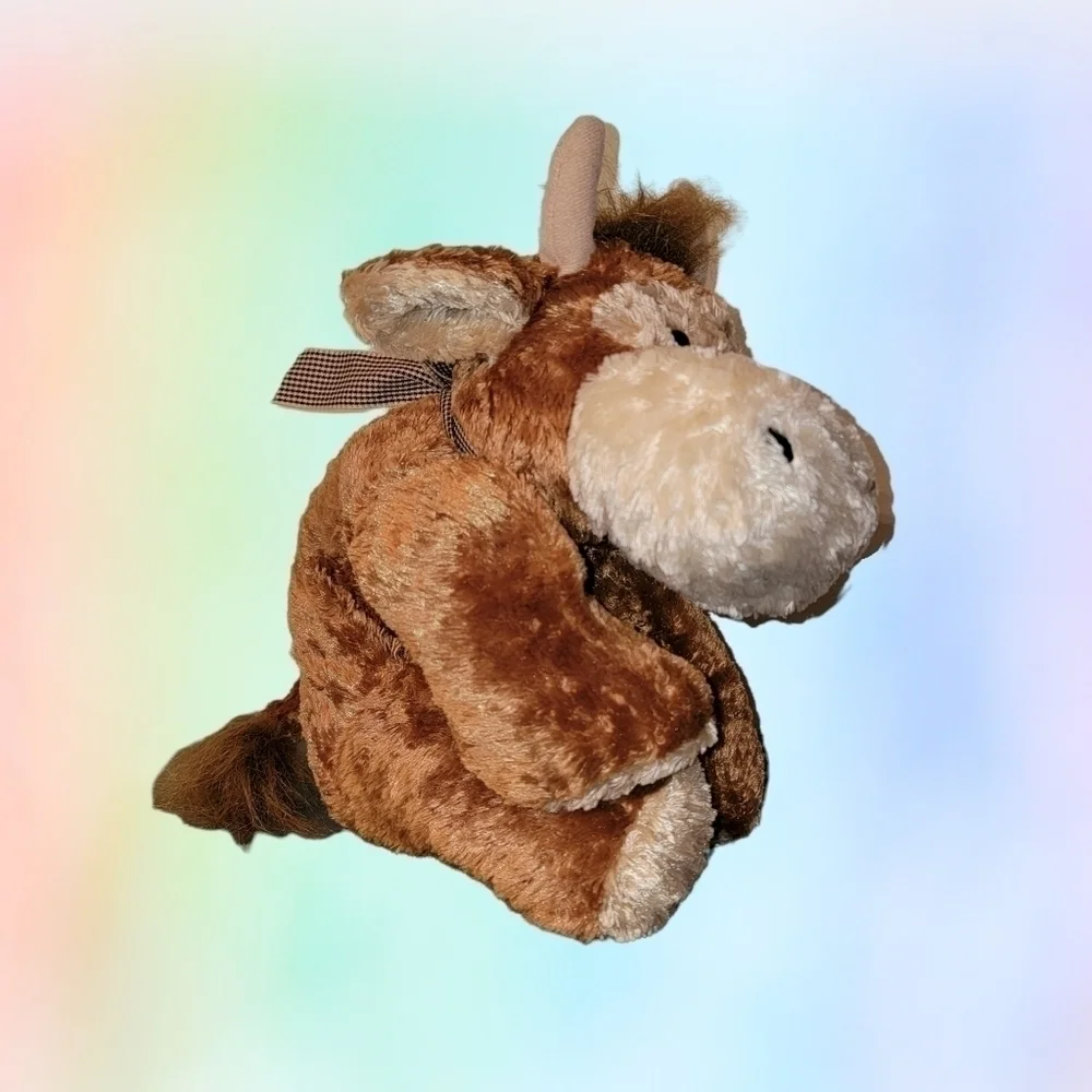 𝅺MARY Meyer Flip Flops Plush Cow Texas Longhorn bubba Bull Brown 2002 T37